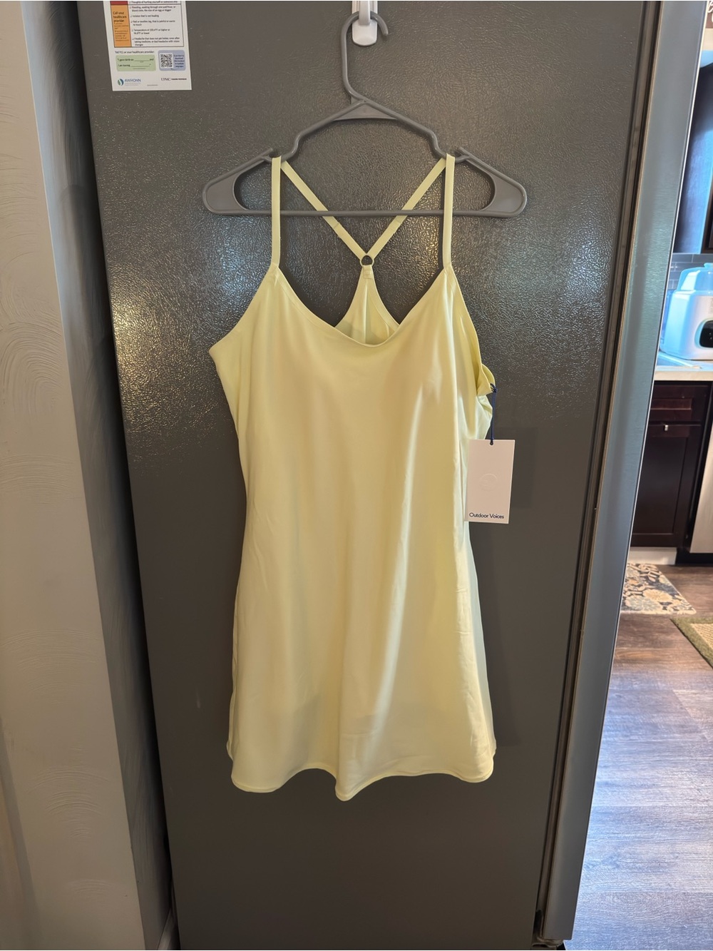 Outdoor Voices Pale Yellow Tank with Built-In Shelf Bra